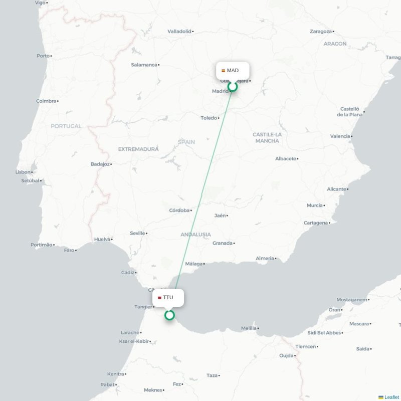 MAD - TTU route map
