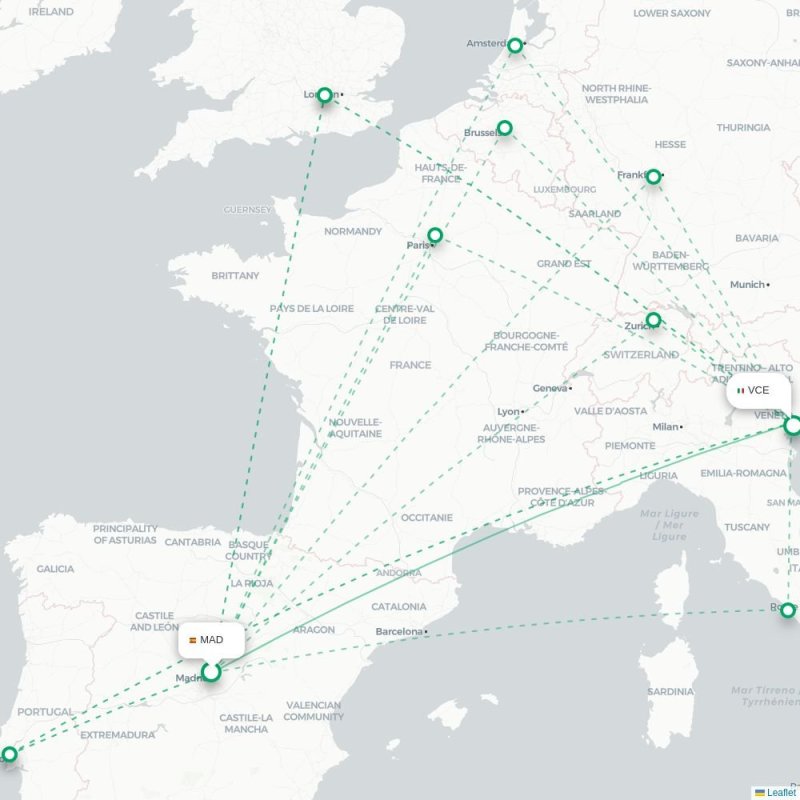 MAD - VCE route map