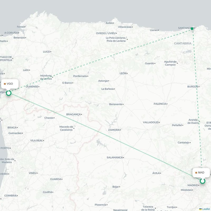 MAD - VGO route map