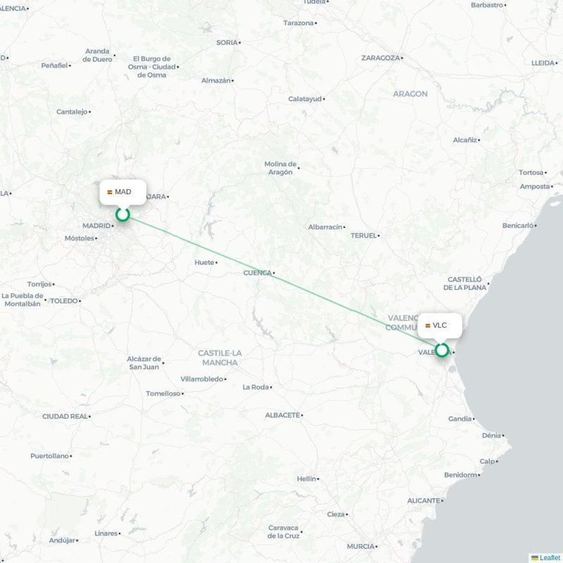 MAD - VLC route map