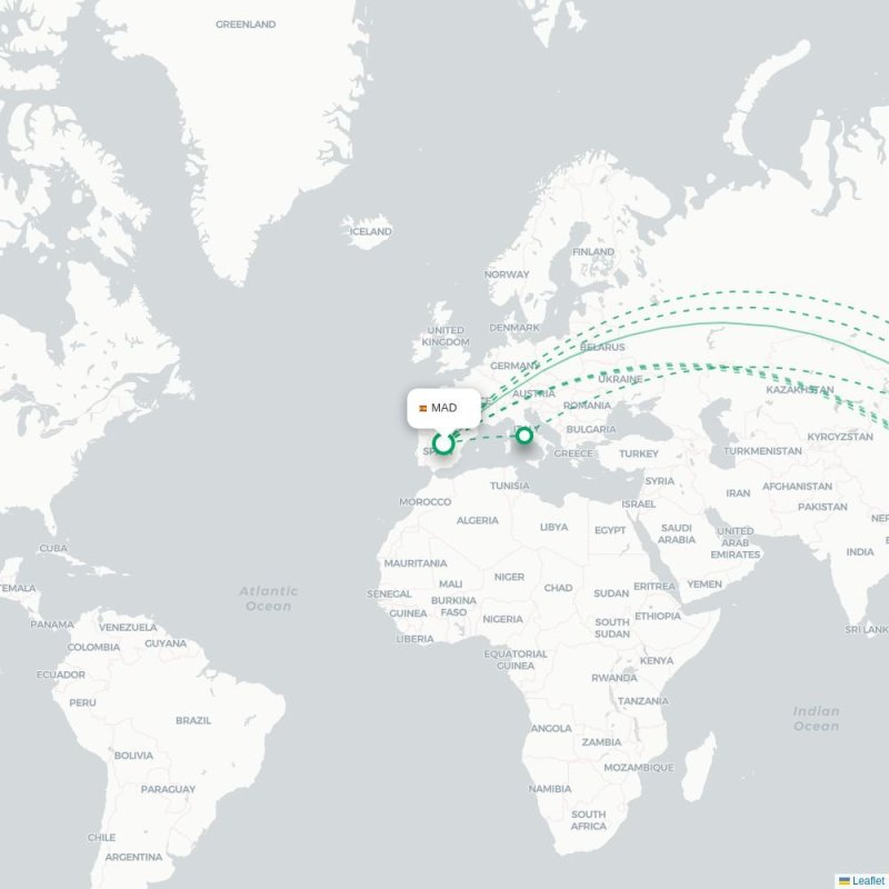 MAD - WNZ route map