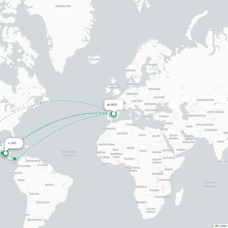 MAD - XPL route map