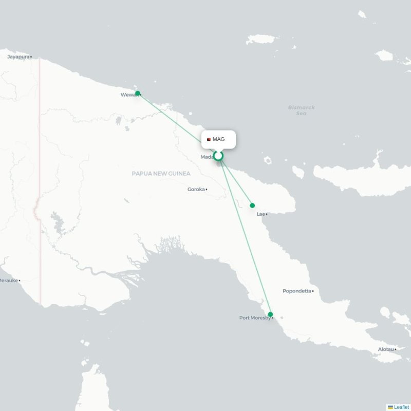 MAG - LAE route map