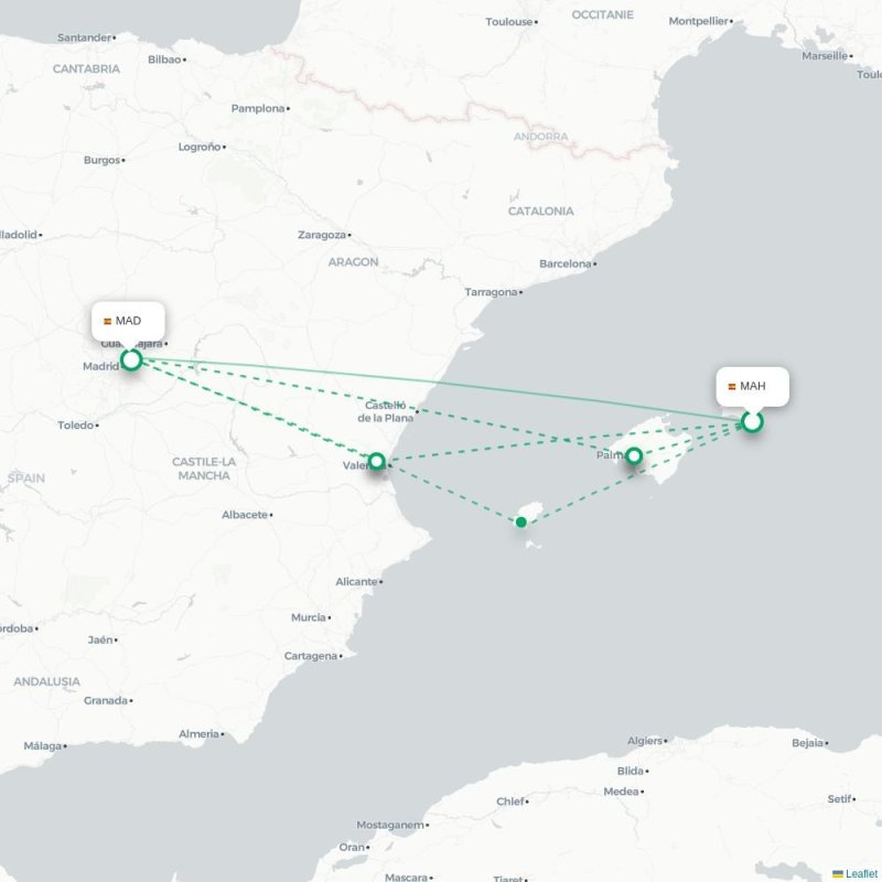 MAH - MAD route map