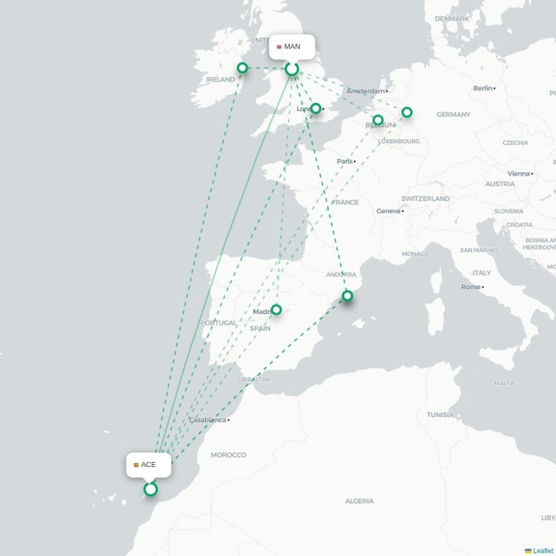 MAN - ACE route map