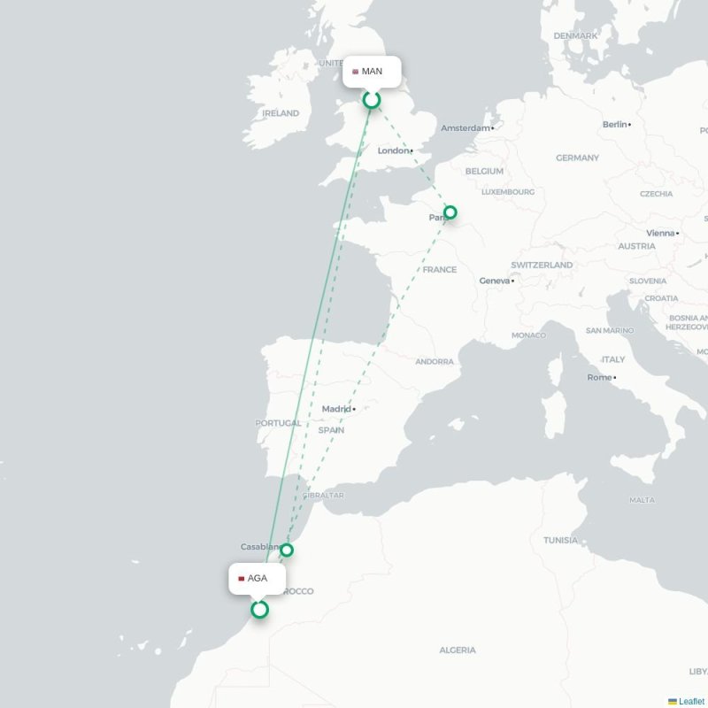 MAN - AGA route map