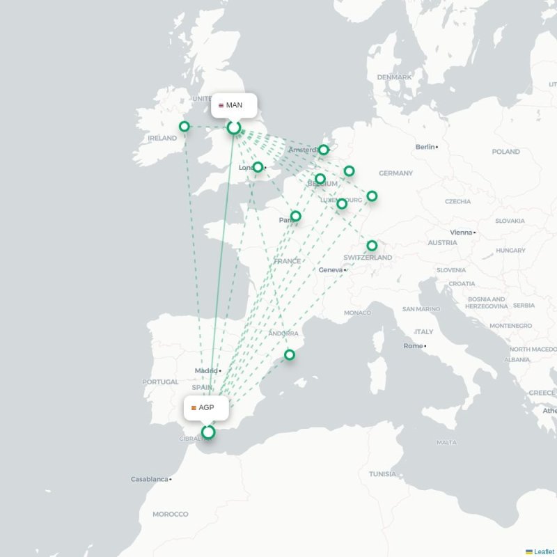 MAN - AGP route map