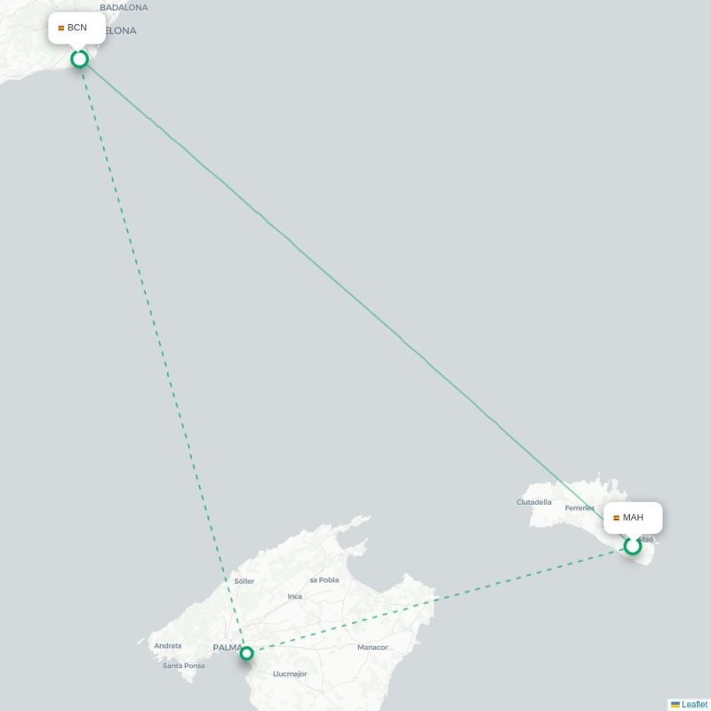 MAN - BCN route map