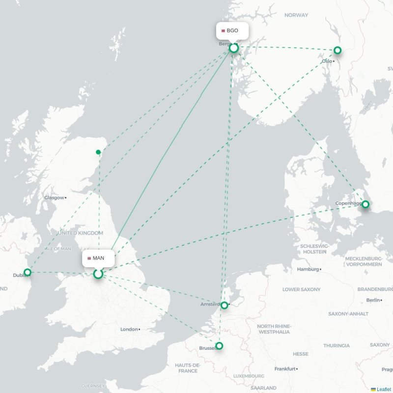 MAN - BGO route map