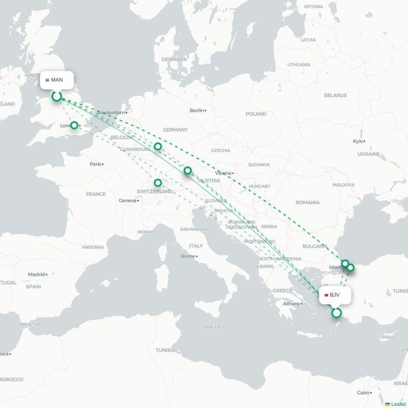 MAN - BJV route map