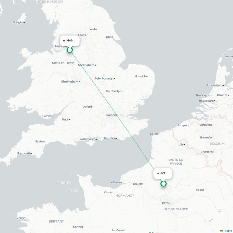 MAN - BVA route map