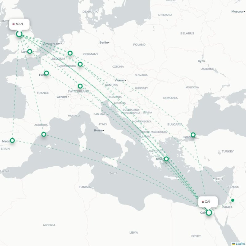 MAN - CAI route map