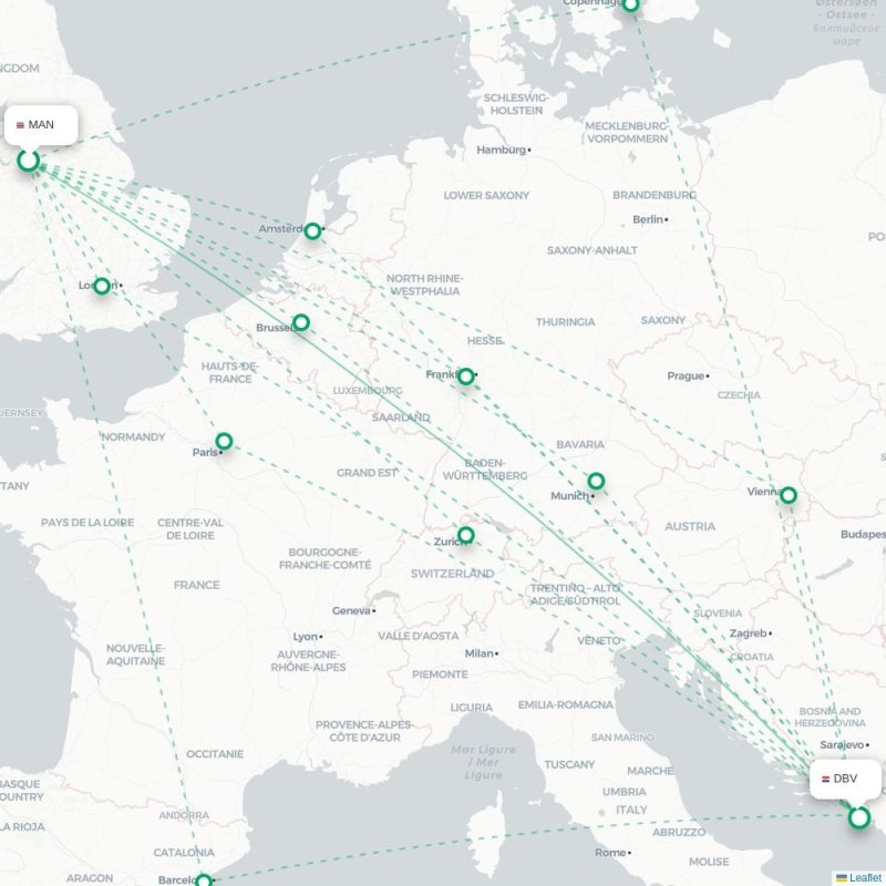 MAN - DBV route map