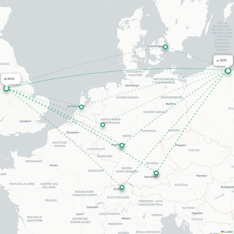 MAN - GDN route map