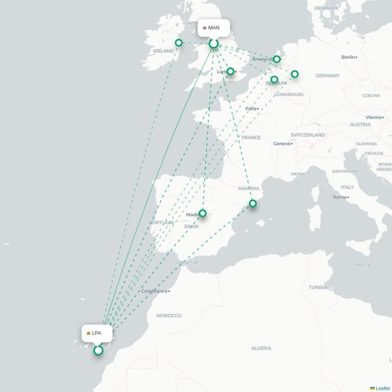 MAN - LPA route map