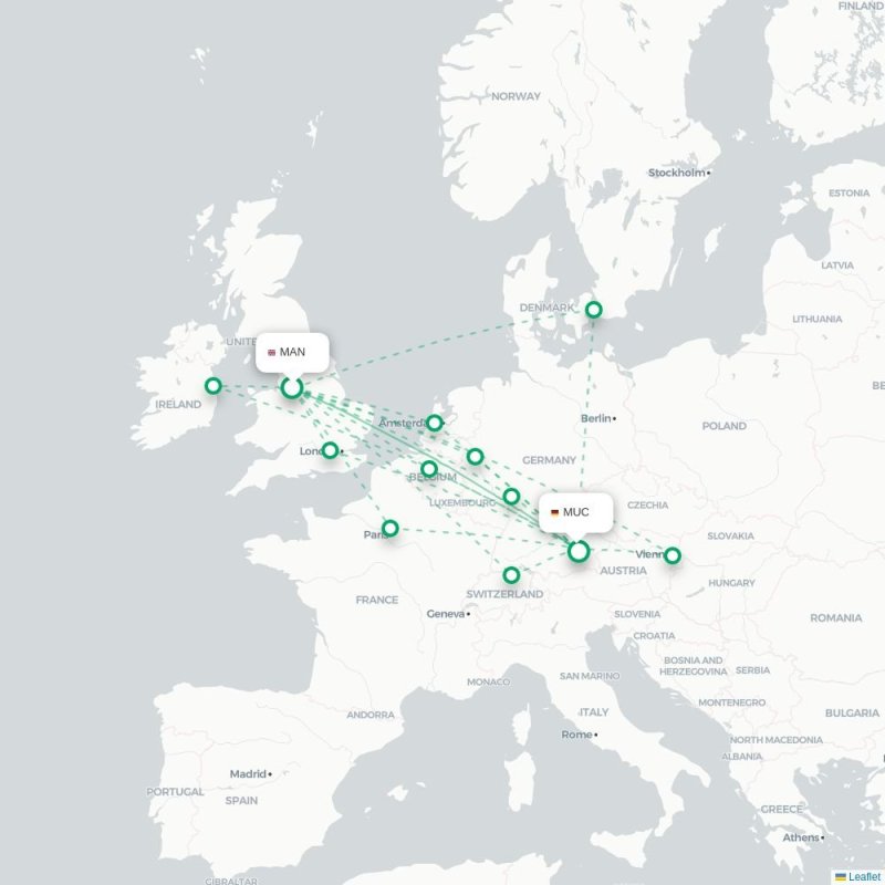MAN - MUC route map