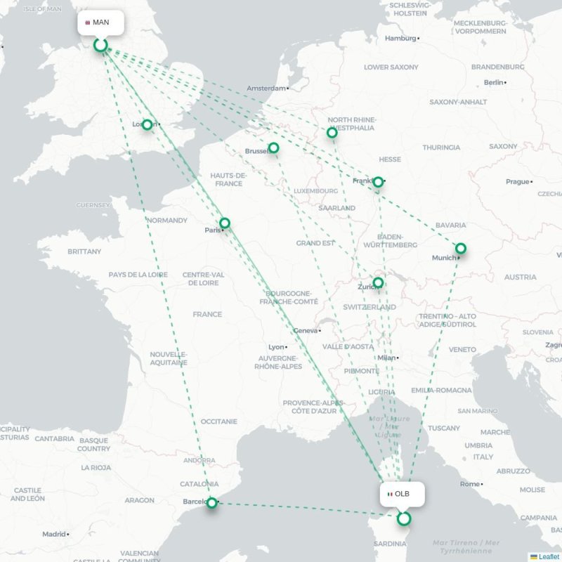 MAN - OLB route map