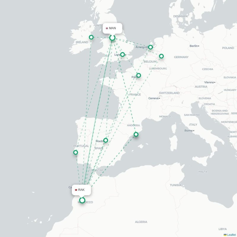 MAN - RAK route map