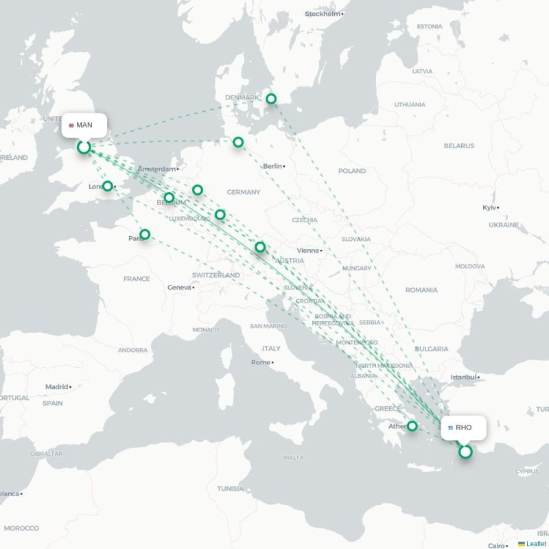 MAN - RHO route map