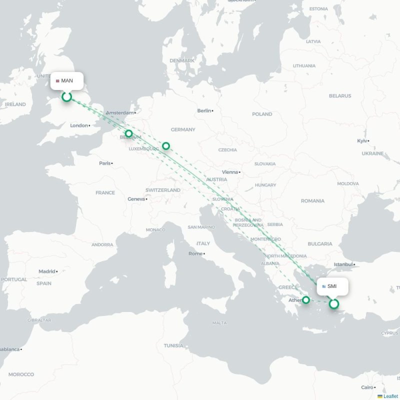 MAN - SMI route map