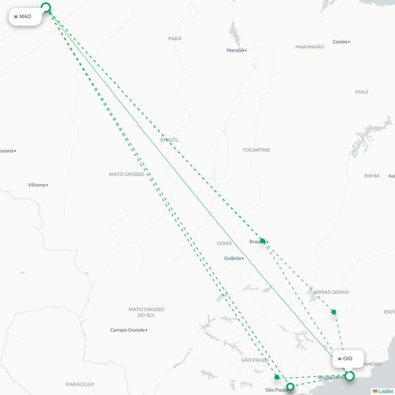 MAO - GIG route map