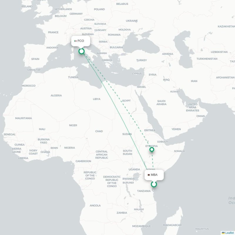 MBA - FCO route map