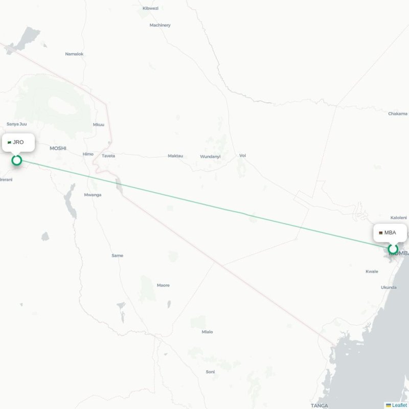 MBA - JRO route map