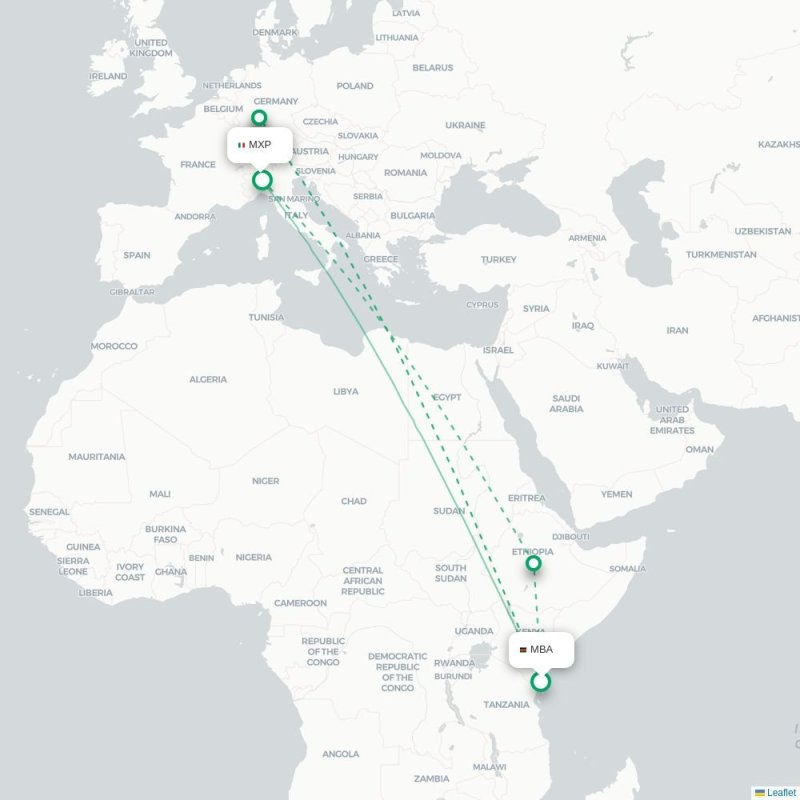 MBA - MXP route map