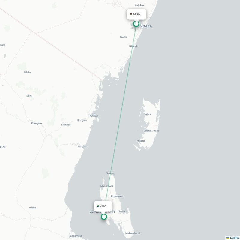 MBA - ZNZ route map