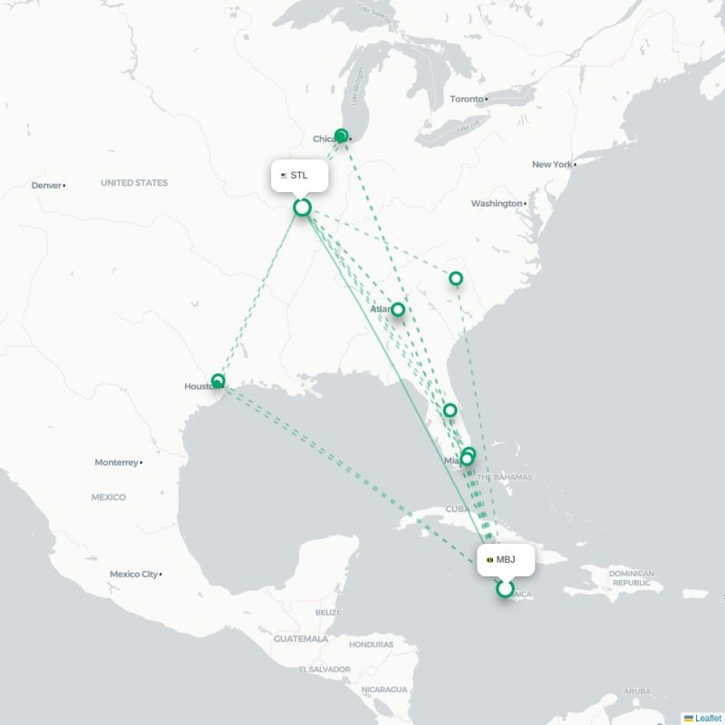 MBJ - STL route map