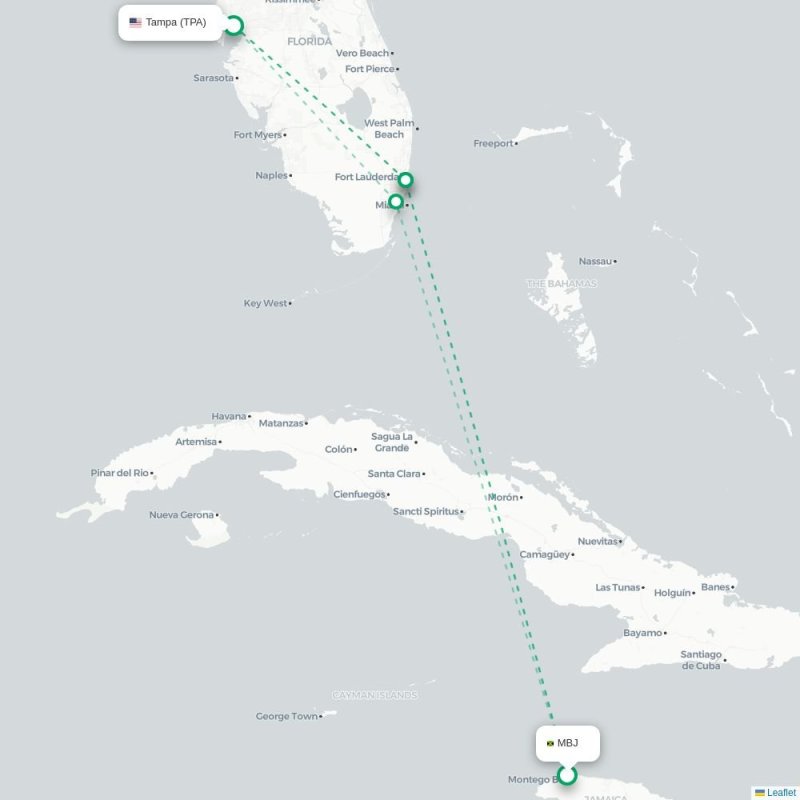 MBJ - TPA route map