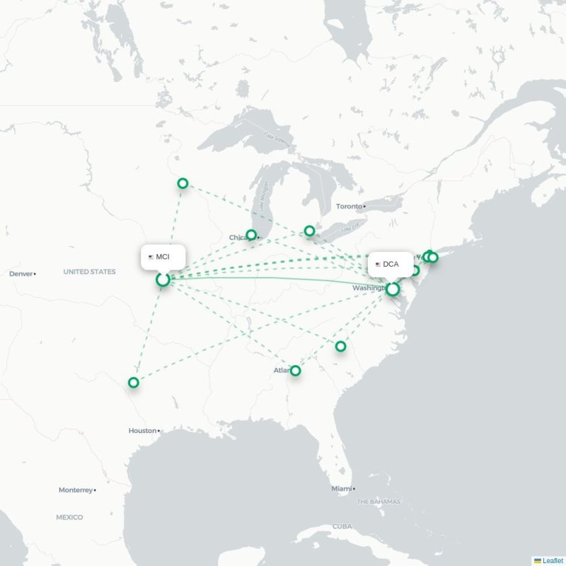MCI - DCA route map