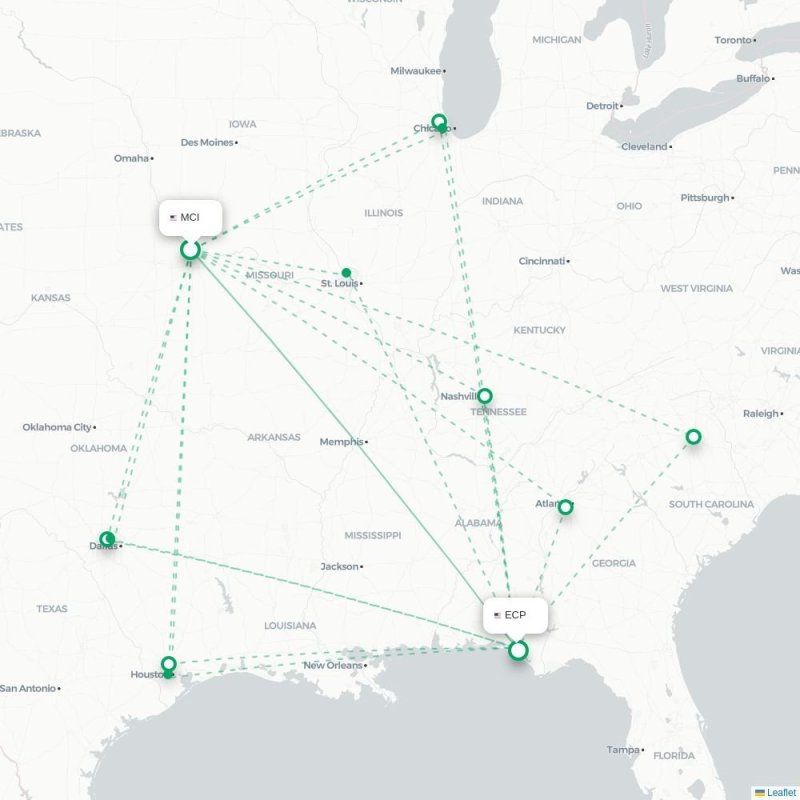 MCI - ECP route map