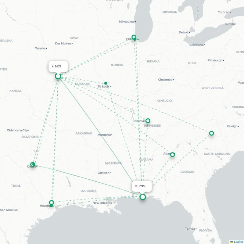 MCI - PNS route map
