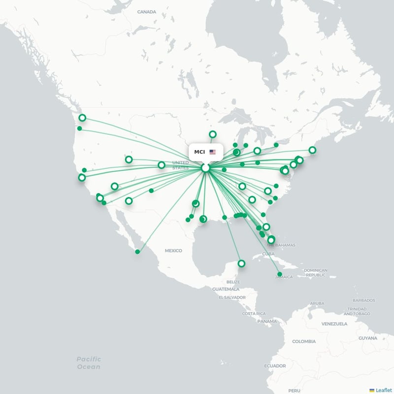 Route map Kansas City  MCI 