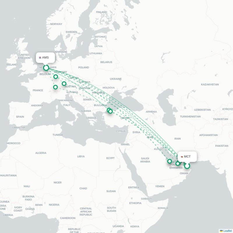 MCT - AMS route map