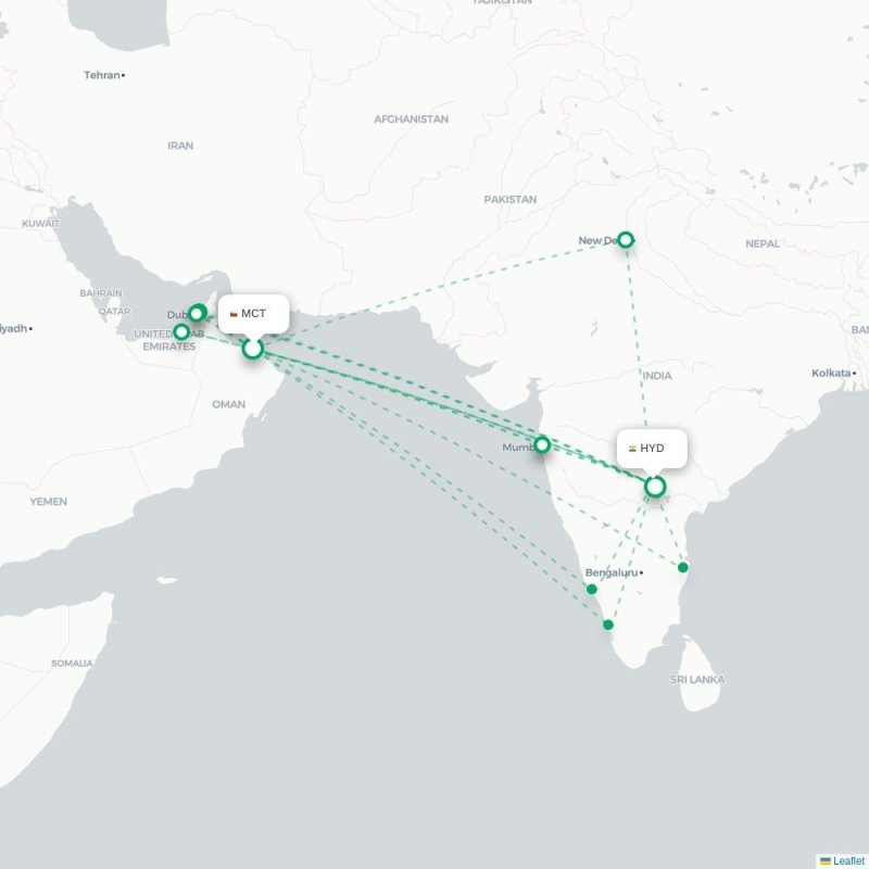 MCT - HYD route map