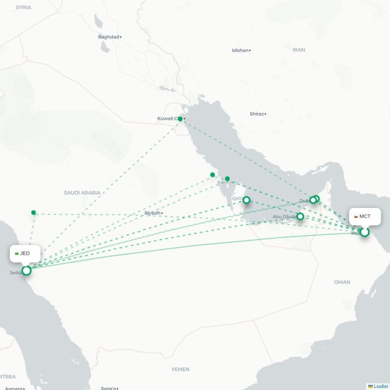 MCT - JED route map