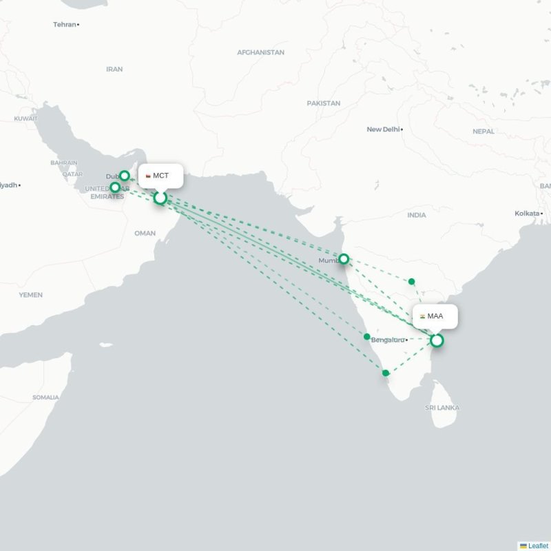 MCT - MAA route map