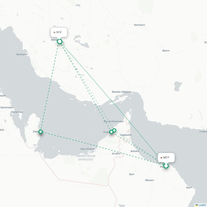 MCT - SYZ route map