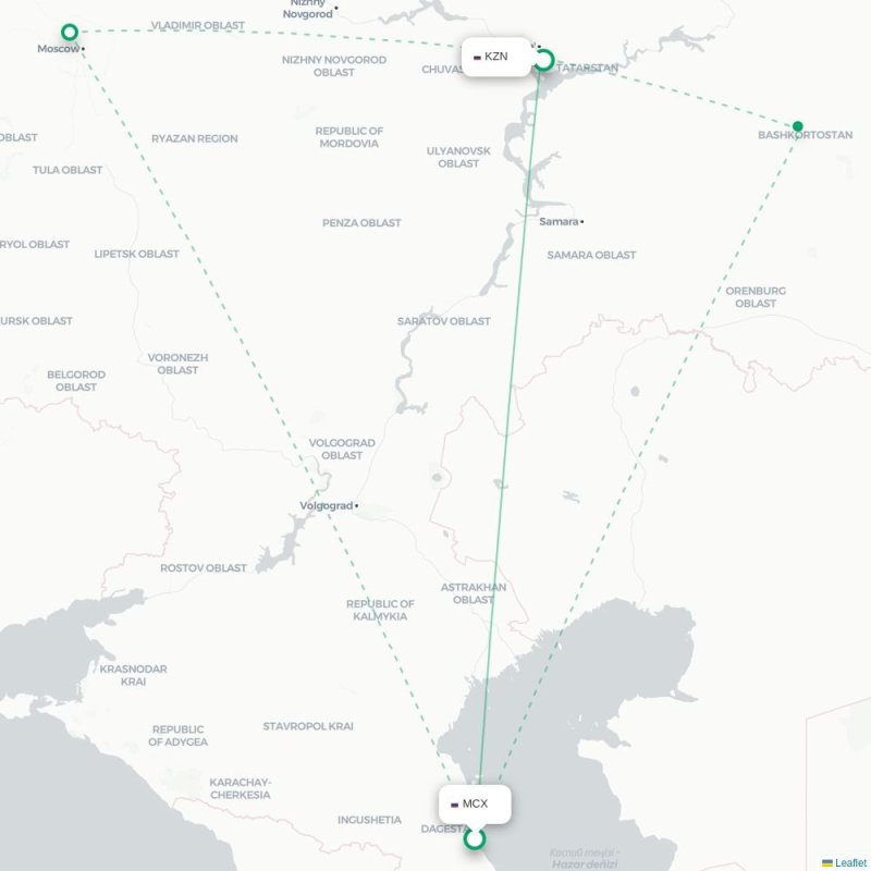 MCX - KZN route map