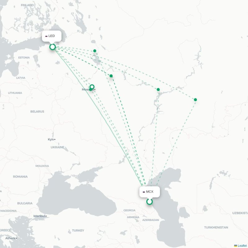 MCX - LED route map