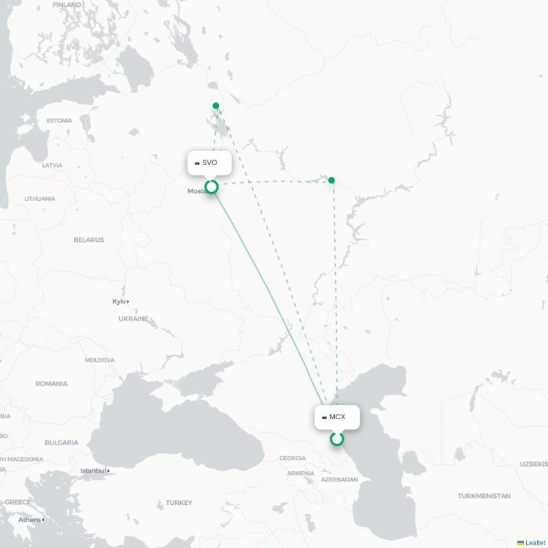 MCX - SVO route map