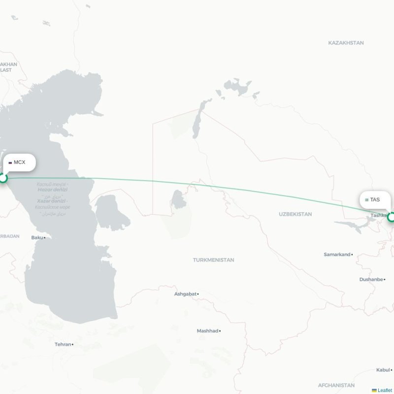 MCX - TAS route map