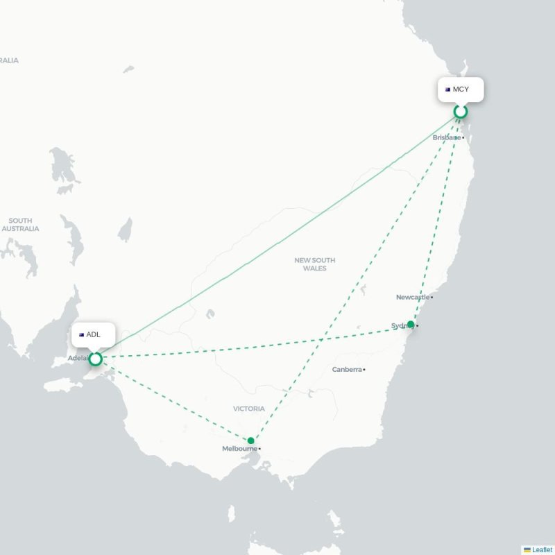 MCY - ADL route map