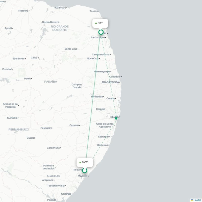 MCZ - NAT route map
