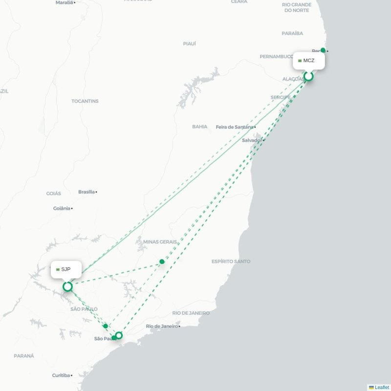 MCZ - SJP route map