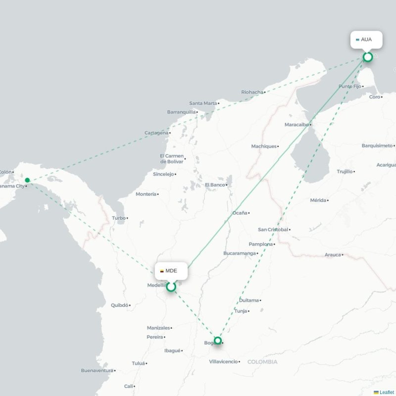 MDE - AUA route map