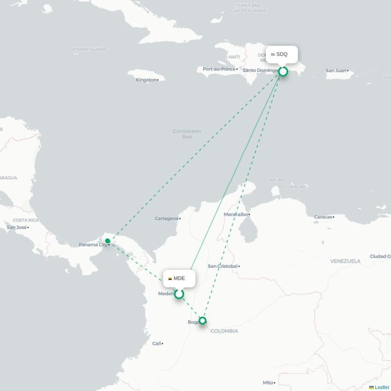MDE - SDQ route map
