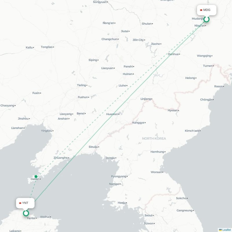 MDG - YNT route map